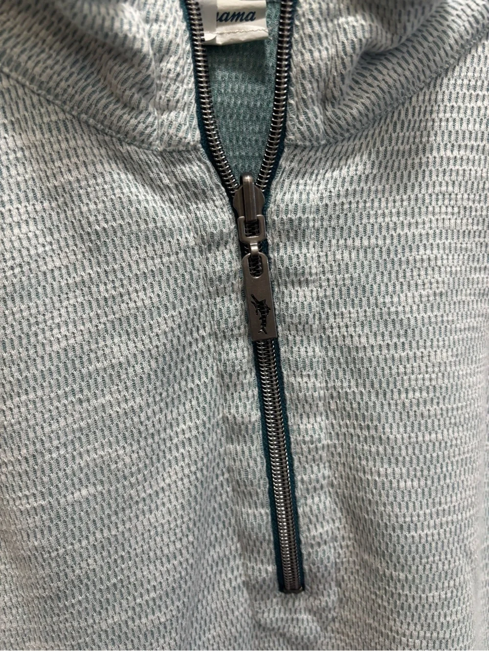 Tommy Bahama reversible Light Aqua Half-Zip Pullover